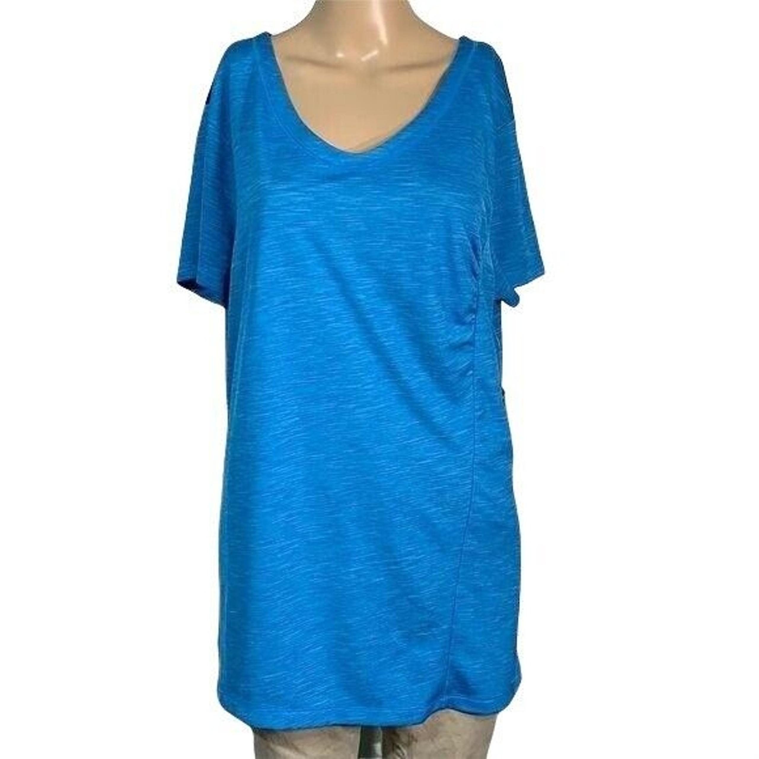 Eddie Bauer Womens T Shirt Traverse Knits Active Athletic Outdoor Blue 2XL