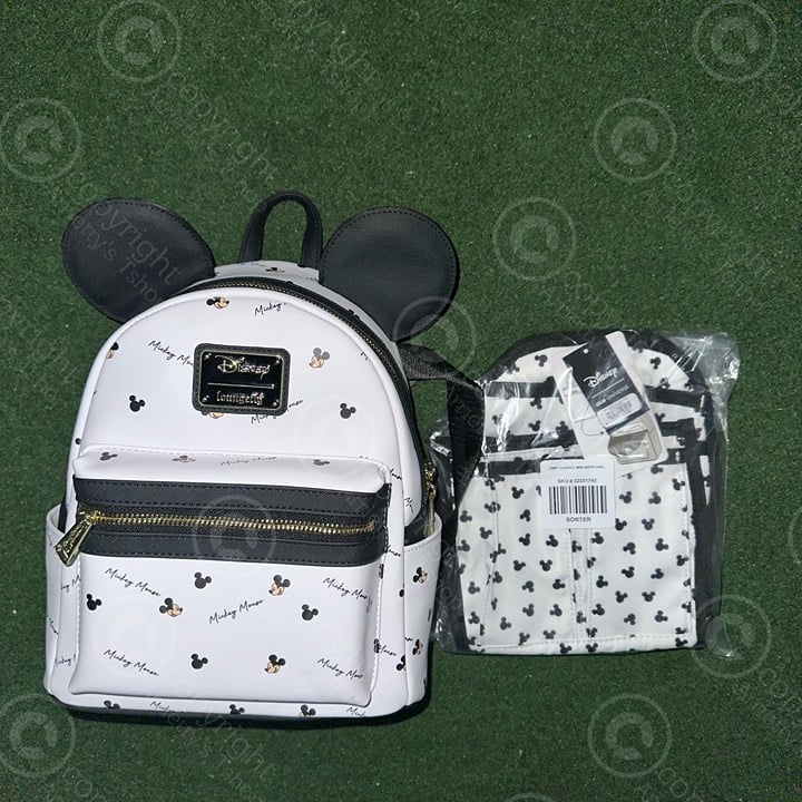Loungefly Disney Mickey Mouse Signature Allover Print Mini Backpack & insert set