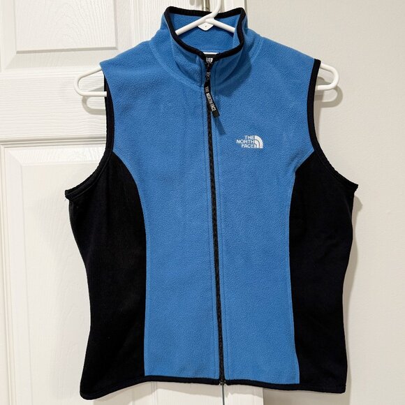 The North Face Blue and Black Fleece Vest Size Large