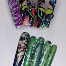 Press on nails paint ONLY gel top. Rick and morty