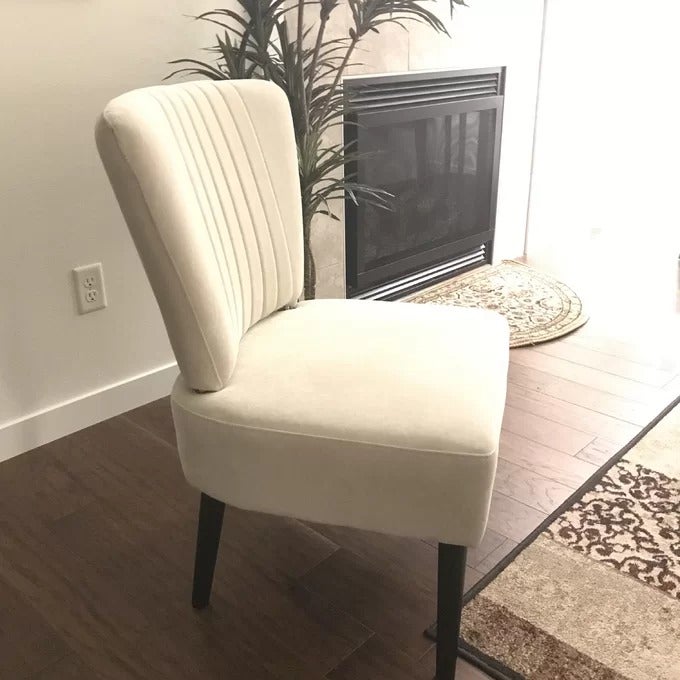 Off White Mid Century Accent Chair