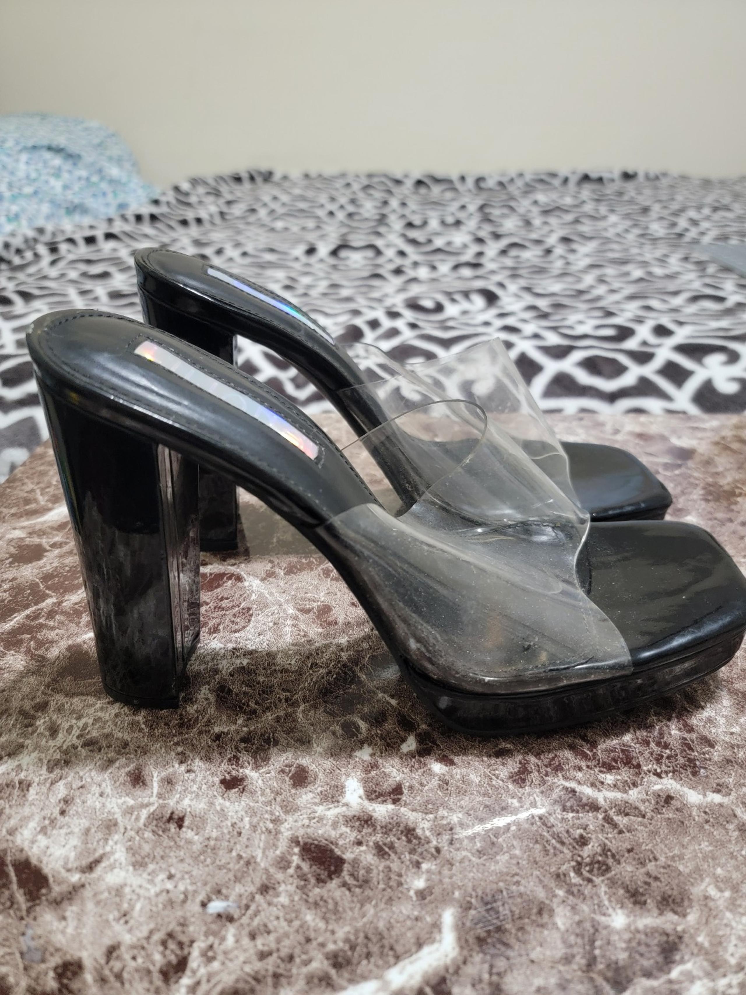 Liliana ASHLEE-1 PLATFORM CHUNKY HEEL WITH PERSPEX STRAP size 10 womens