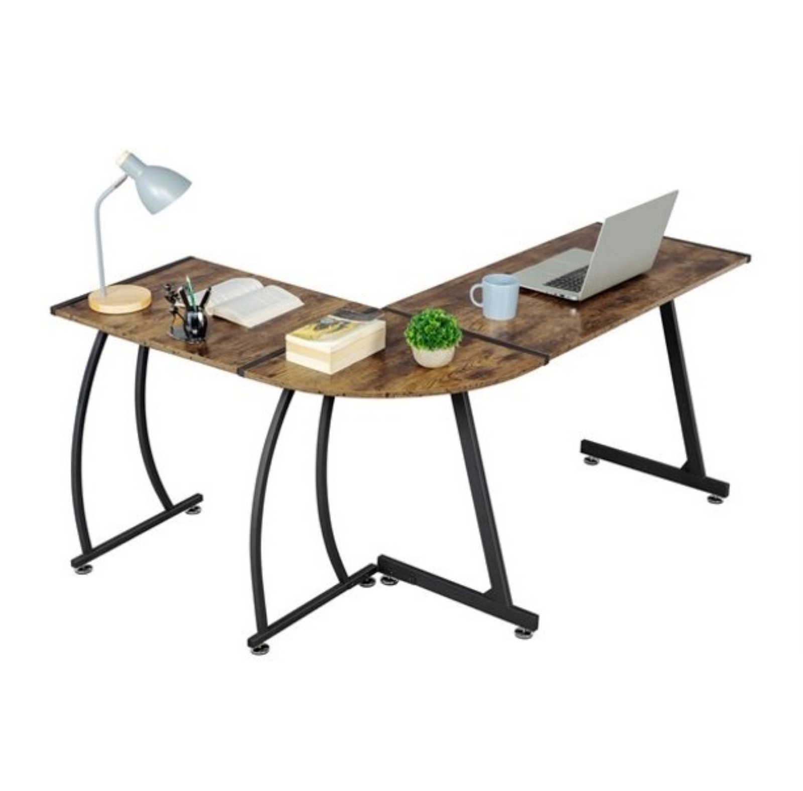 L-Shaped Home Office Wood Corner