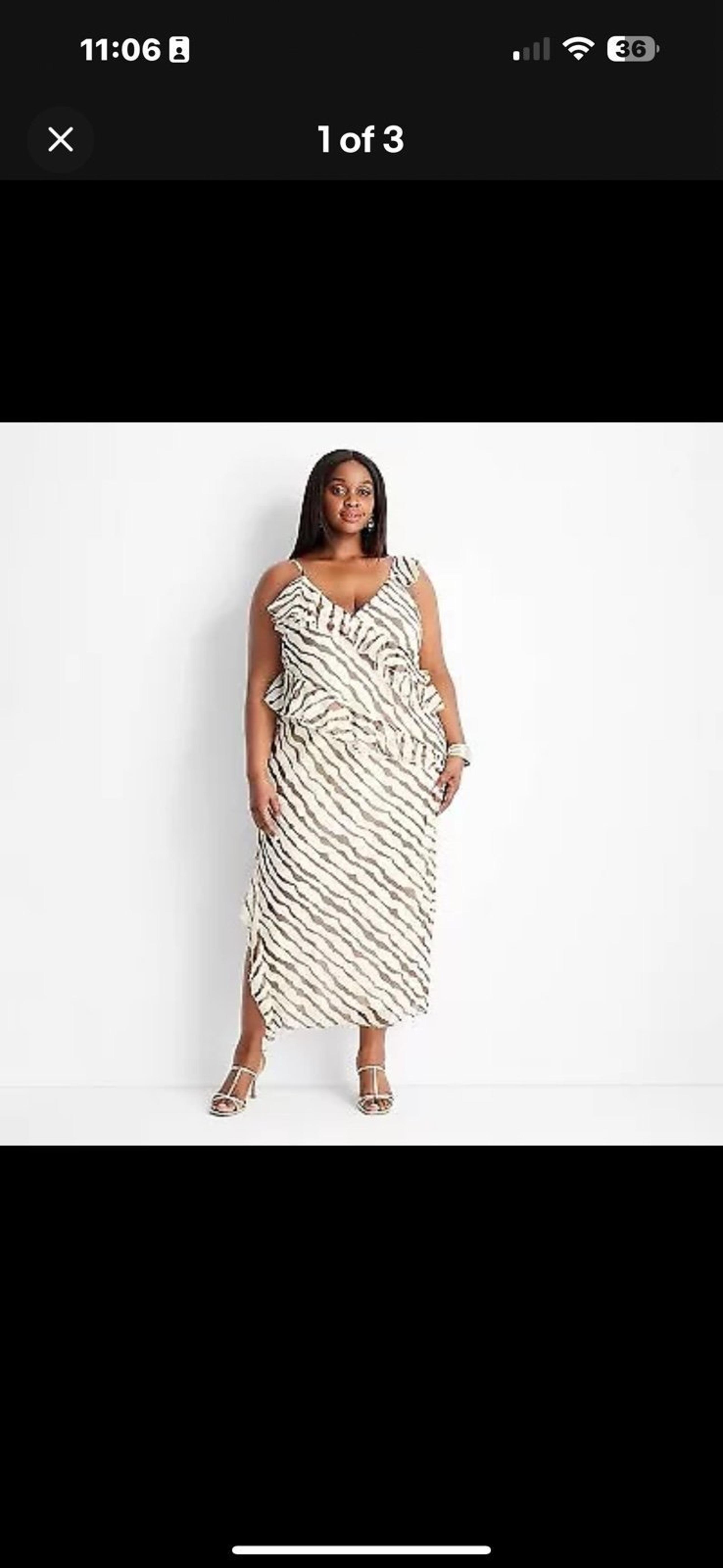 Women's Ruffle Ankle Length Dress - Future Collective with Jenee Naylor Cream/Br