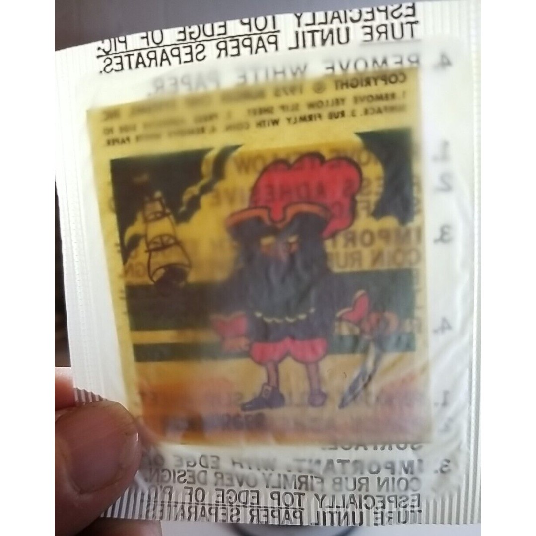 Vtg 1970s Burger Chef PIRATE BLUE BURGER Promotional Sticker Card MIP