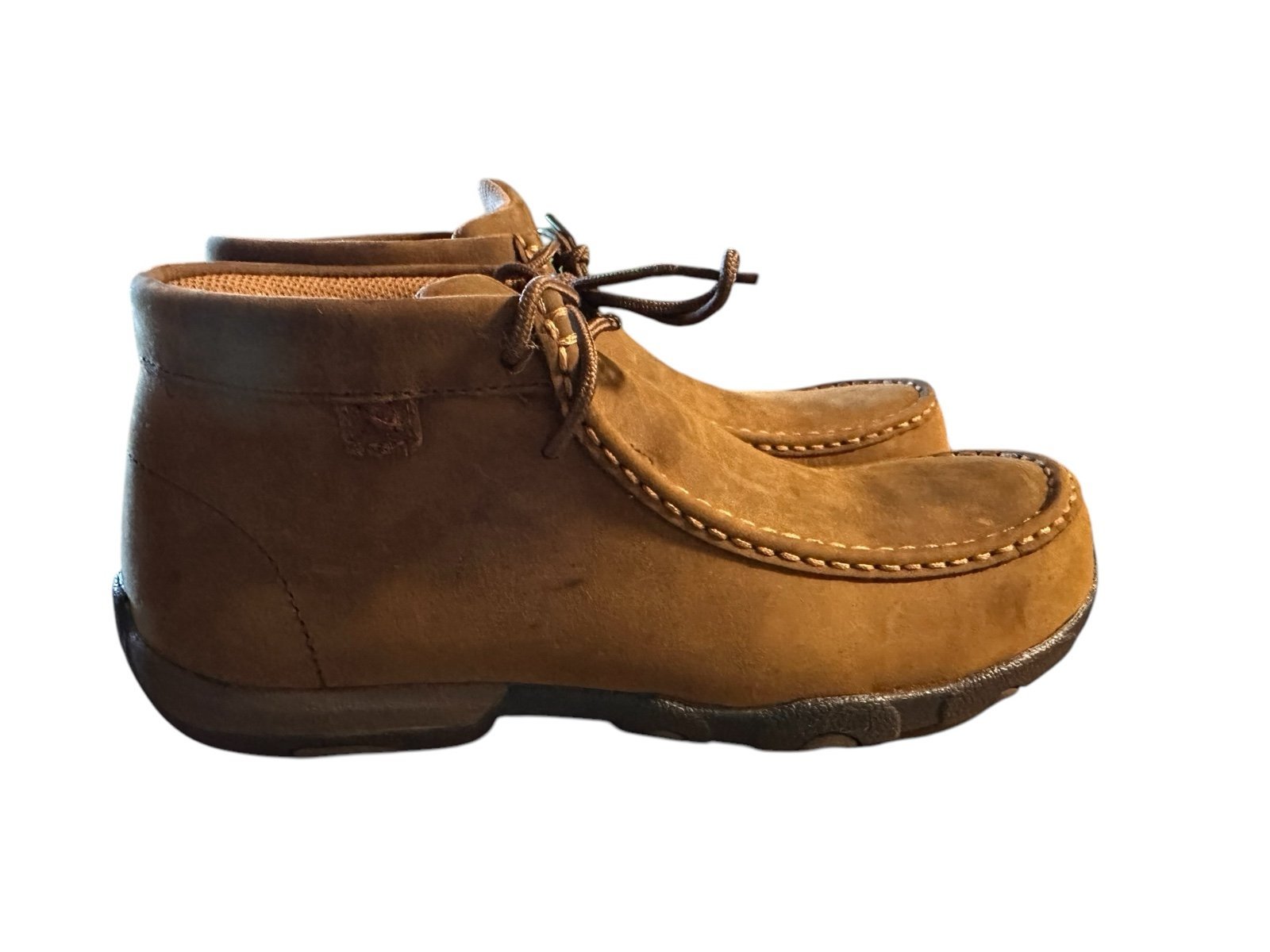 Twisted X Women's Driving Moc Work Shoes Steel Toe (Distressed Saddle) 10 Wide