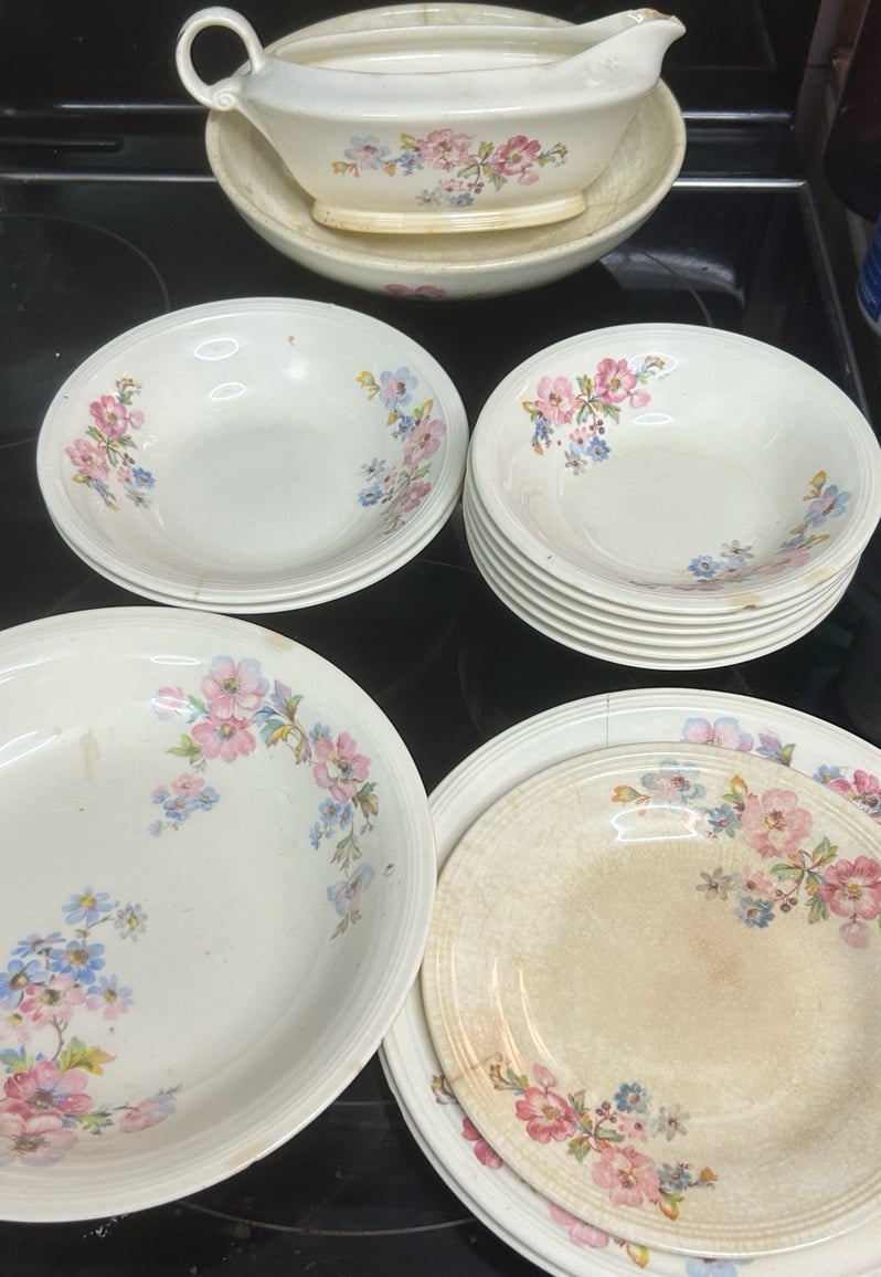 Edwin m Knowles china floral patten