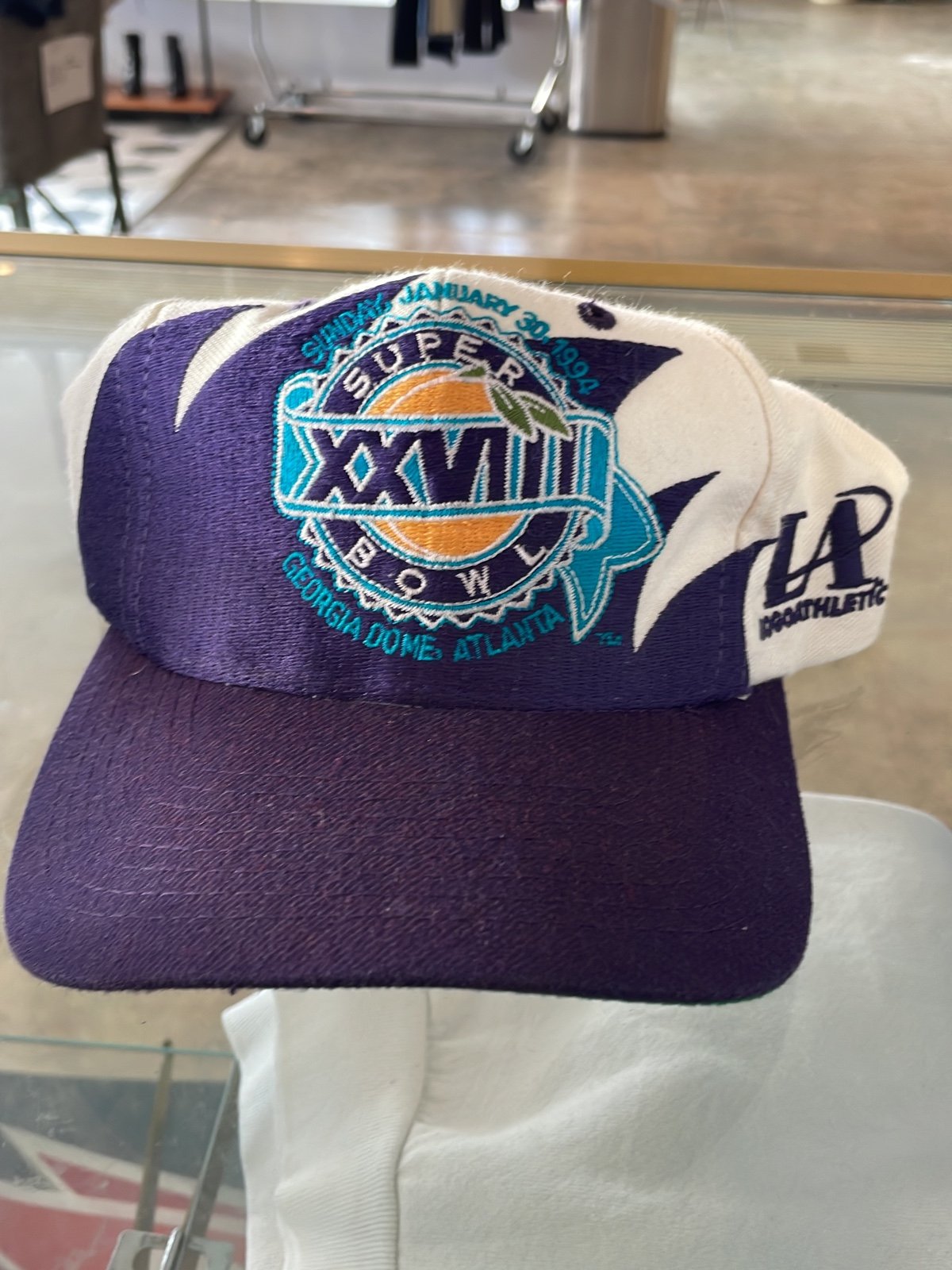 Vintage shark tooth hat logo athletic