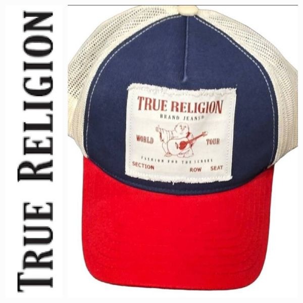 True Religion Trucker Frayed Edge Buddha Cap