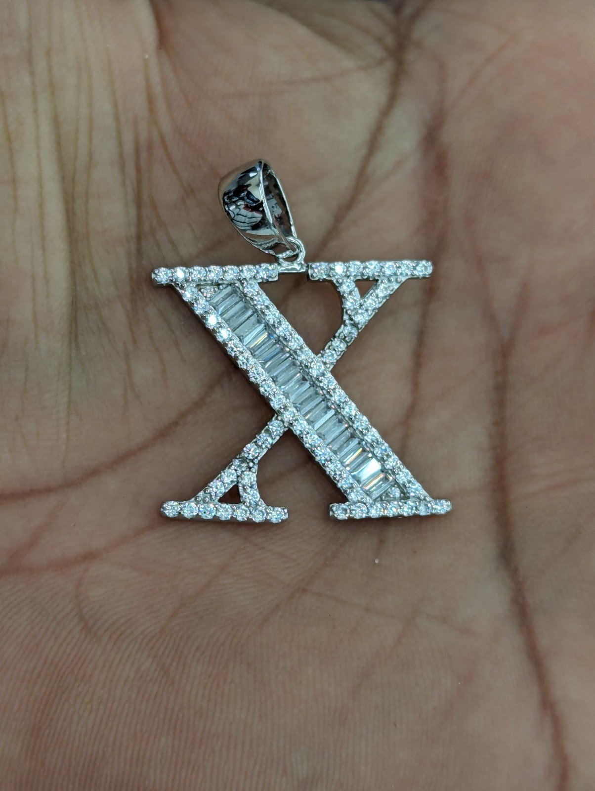925 Sterling Silver Letter X Pendant
