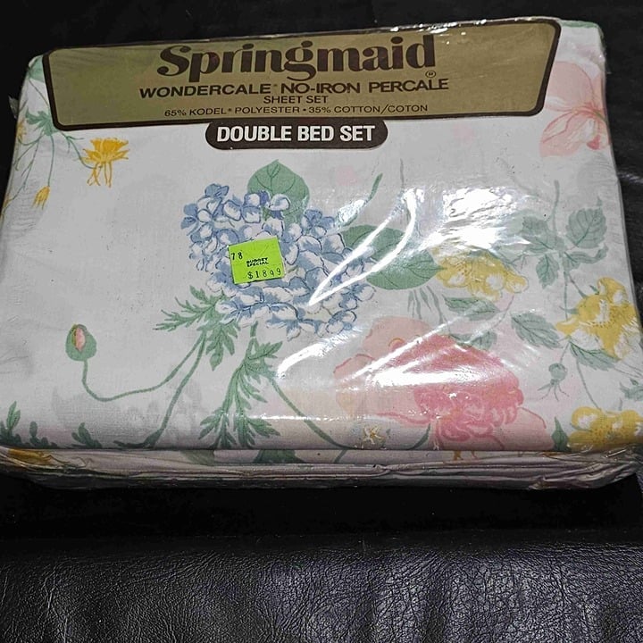 NIP Vintage Springmaid Floral Print Double Bed Sheet Set New NOS