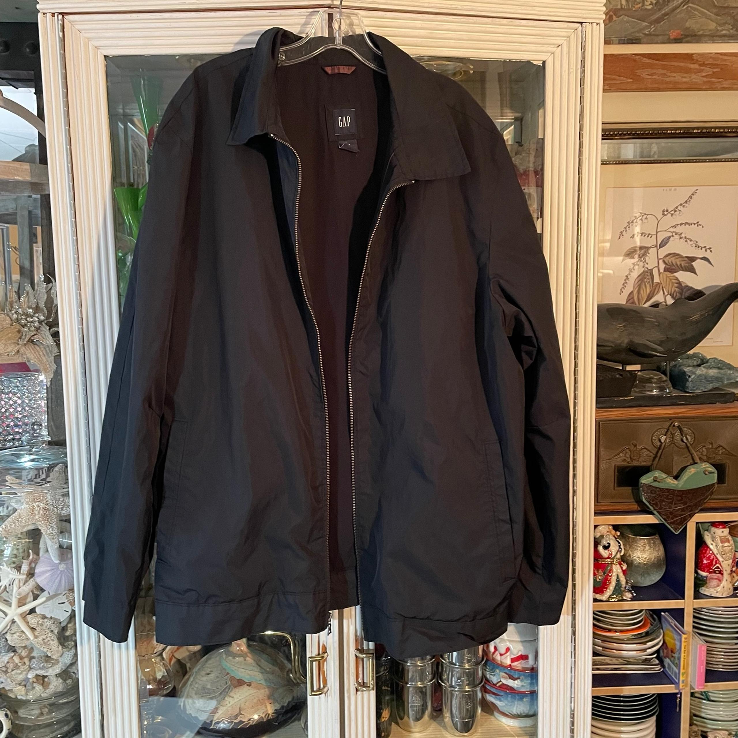 Gap Black zip front mens Jacket 2 XL