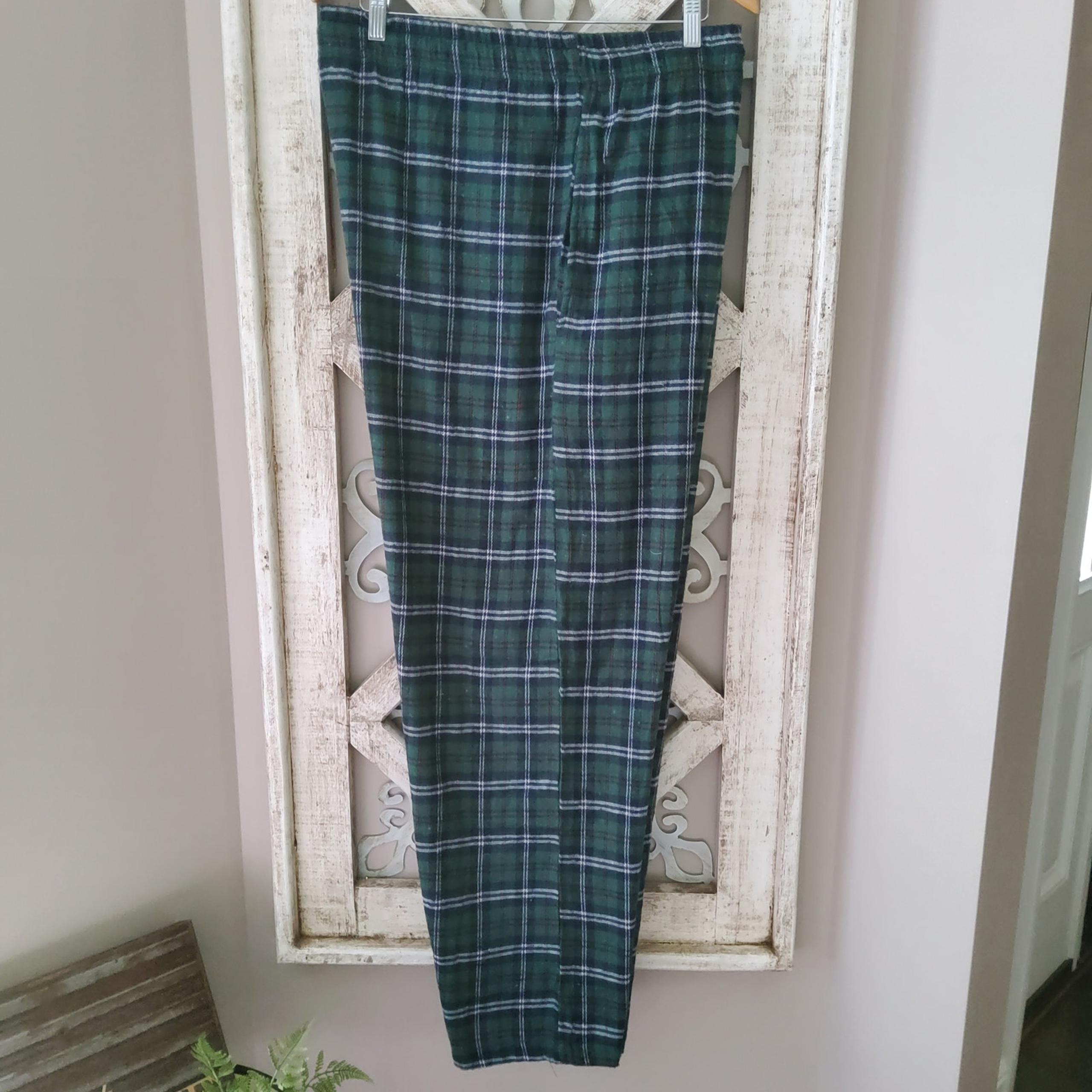 Architect Men's Lightweight Flannel Sleep Pants Athleisure Pajama n Green Plaid
