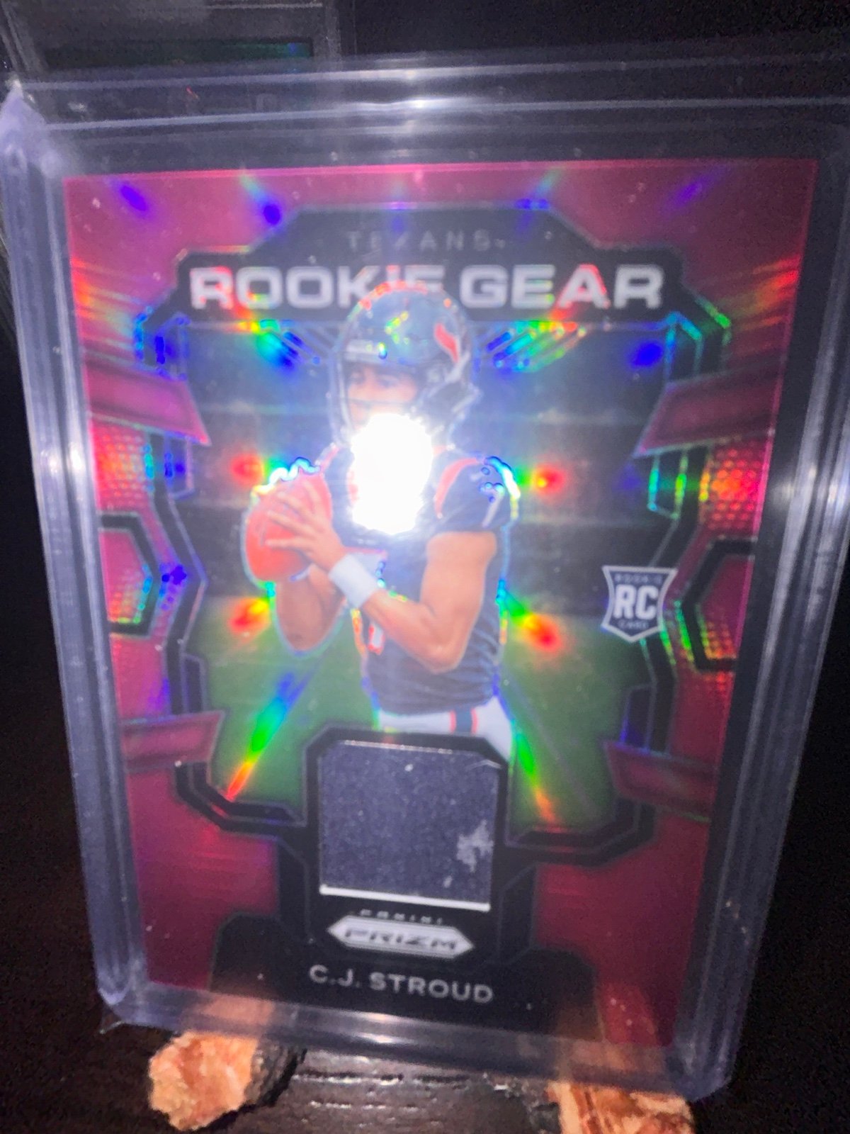 2023 Prizm C.J. Stroud Pink Prizm RC Rookie Gear Jersey Patch Relic Texans RAW