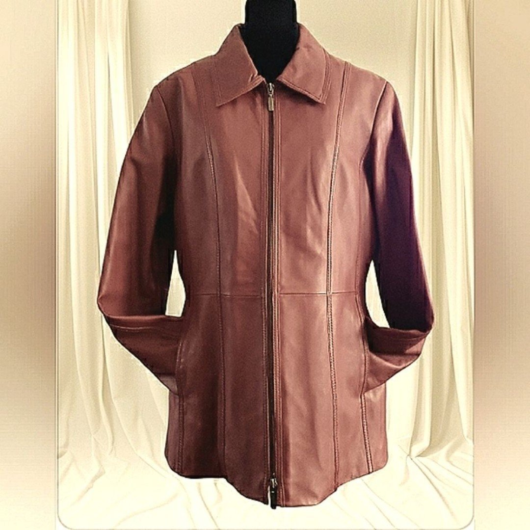 Vintage Marlot Red Large Leather Removable Thermolite Liner Blazer Jacket