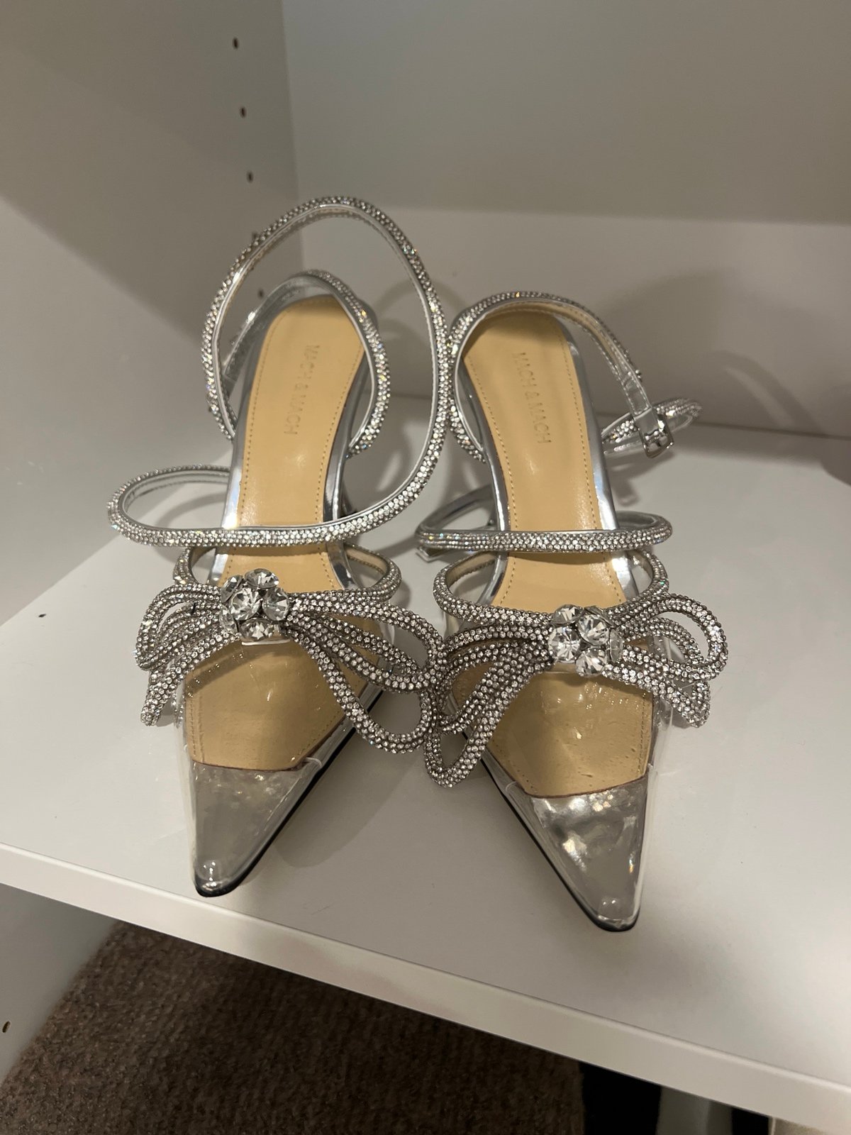 Mach Mach glitter silver heels
