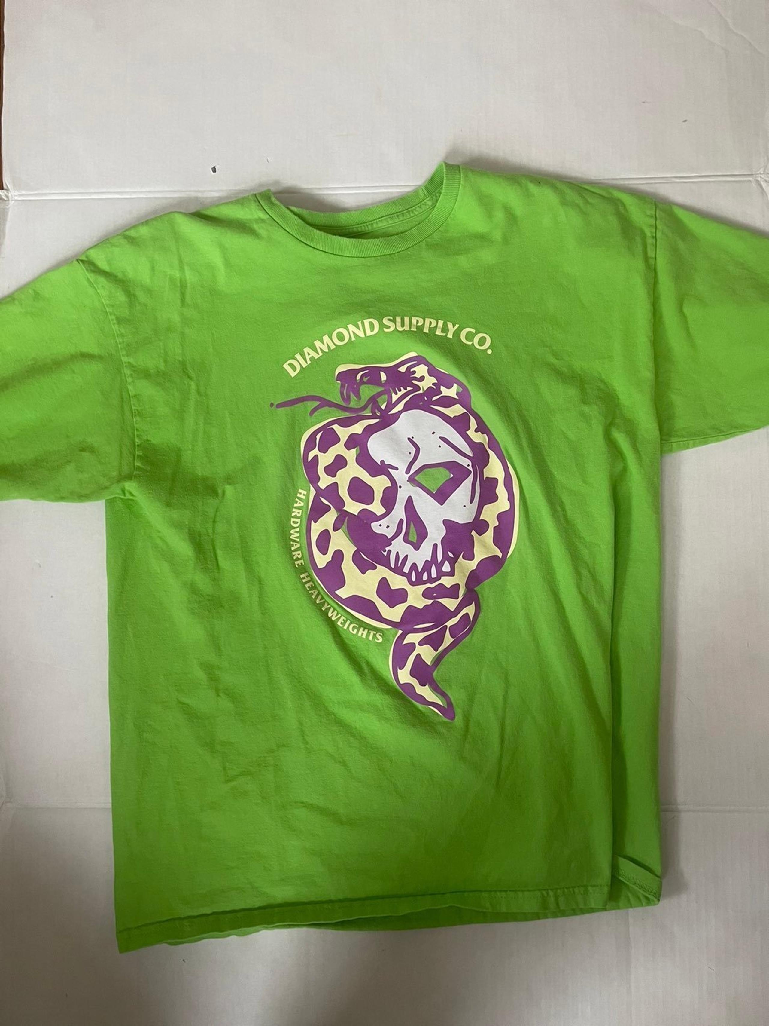Diamond Supply Co Hardware Heavyweights Snake Lime Green Shirt Size XL