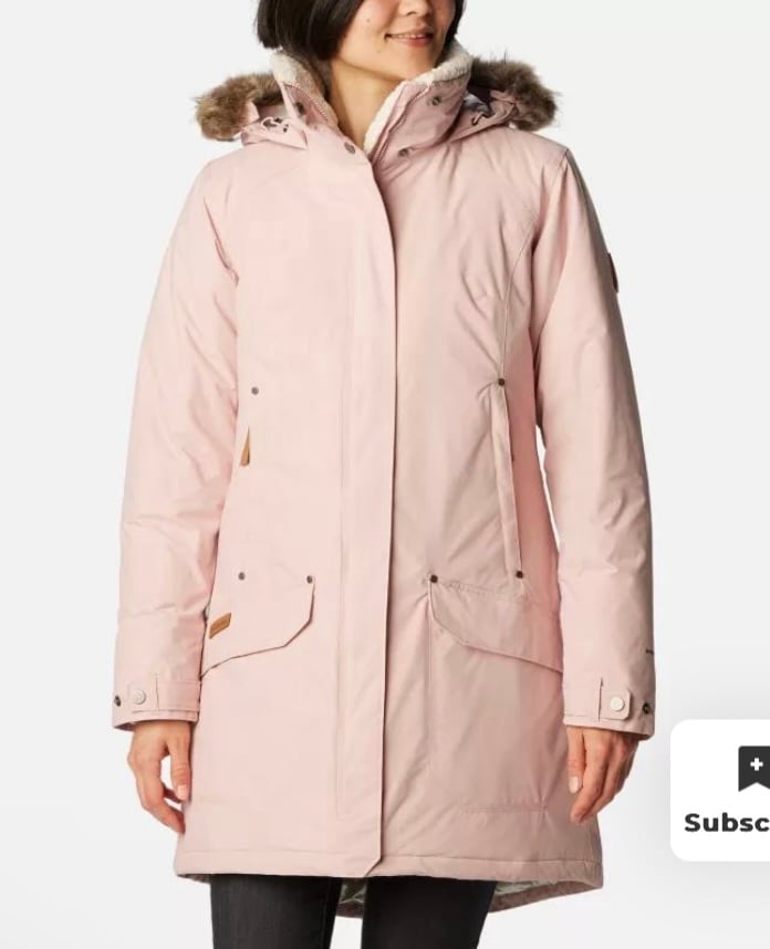 Rare Columbia Women’s Icelandite TurboDown Pink Hooded 550-Fill Jacket Size M