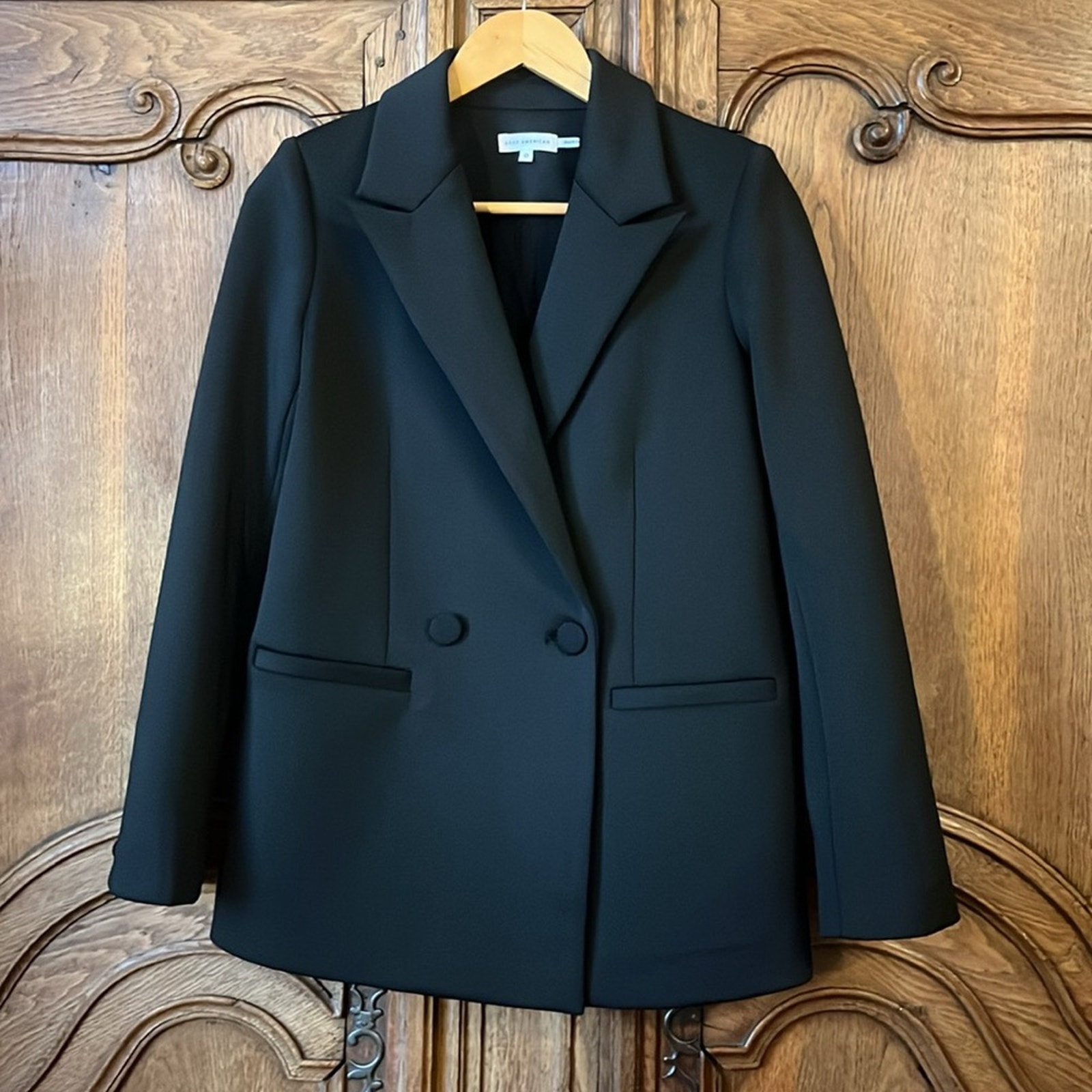 Good American Black Double Breasted Blazer Size 0