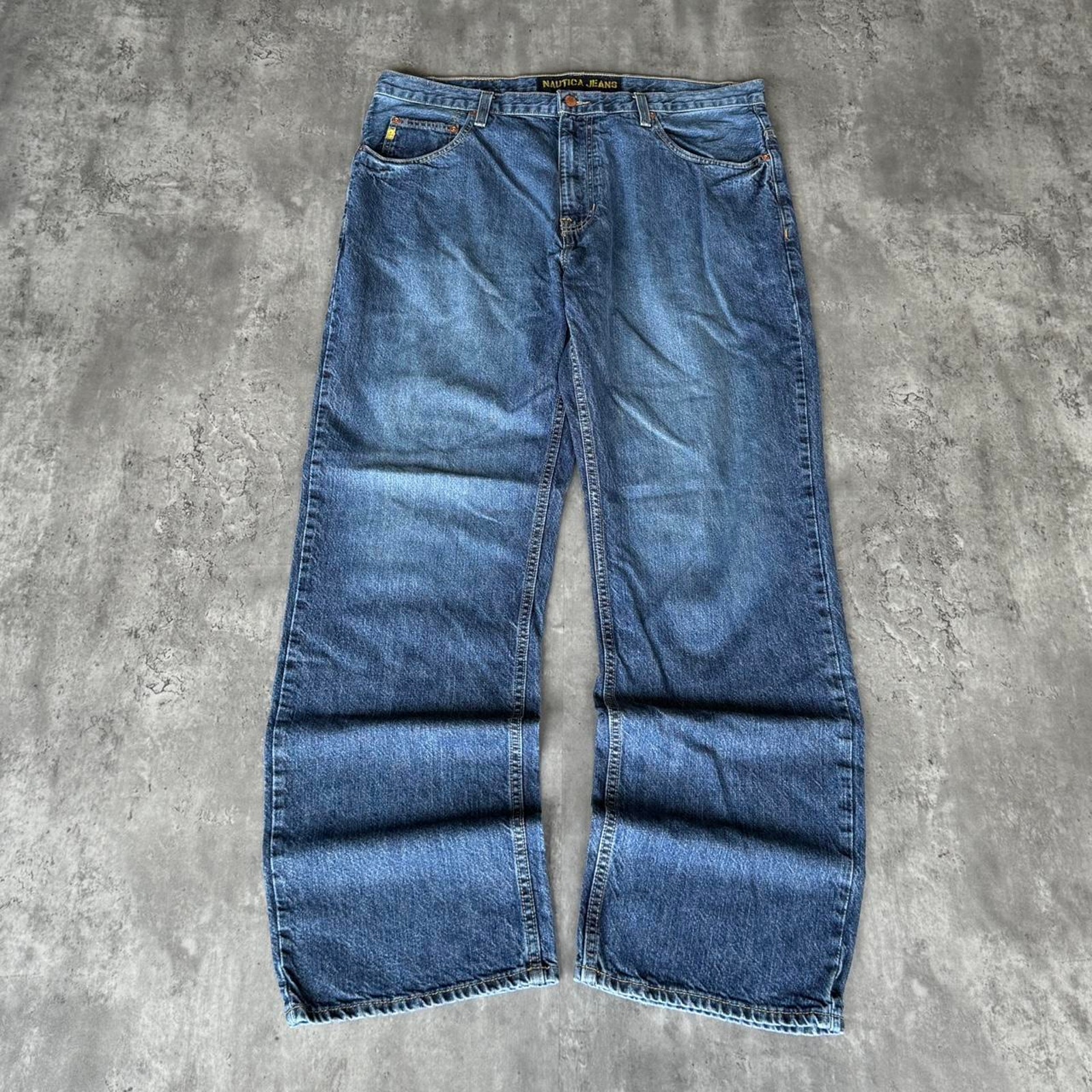 Vintage Y2K Nautica Baggy Streetwear Skater Cyber Tech Denim Jeans