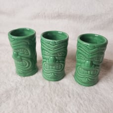 Green Big Mouth 3” Tiki Bar Shot Glass 3 Piece