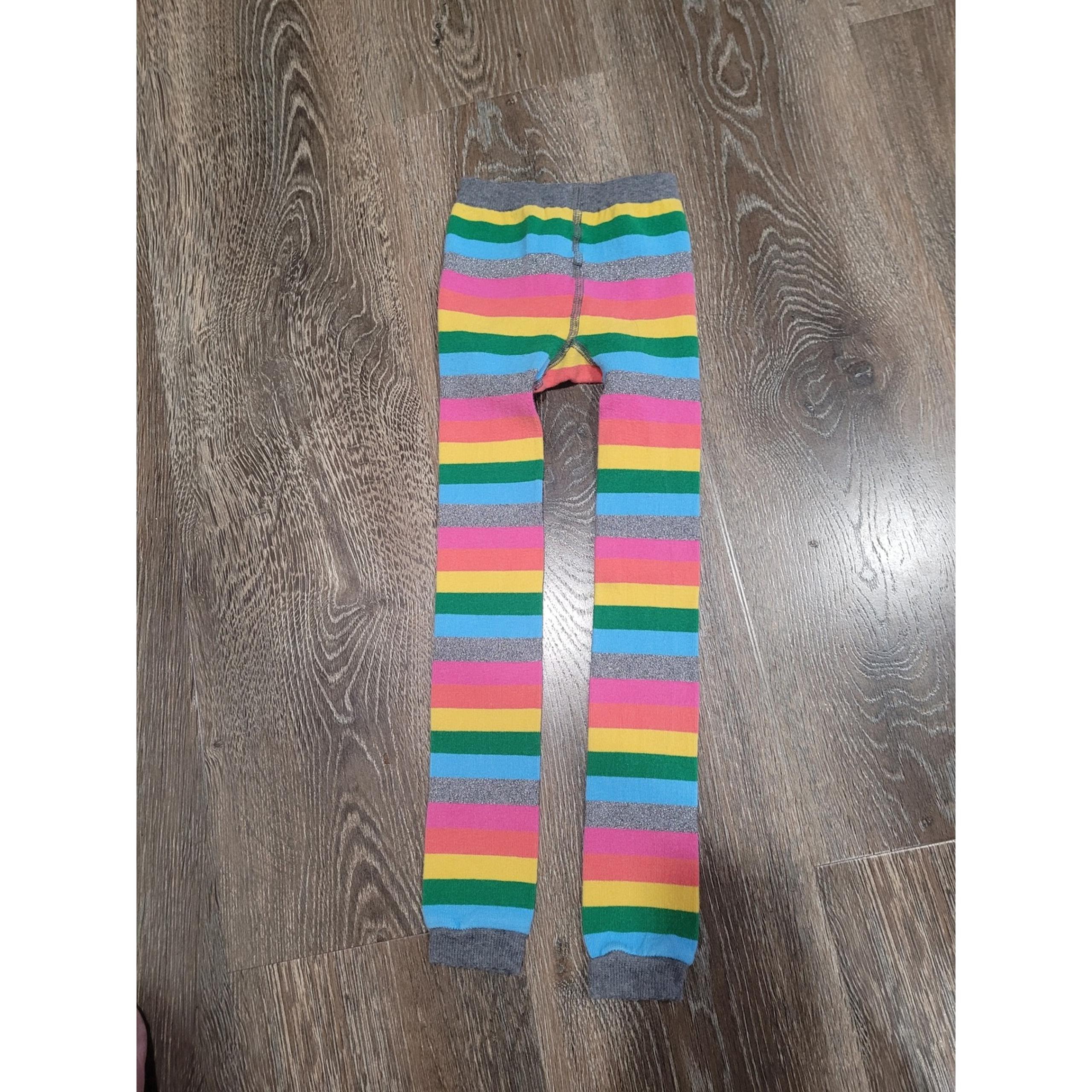 Hanna Andersson Striped Leggings Colorful Rainbow Kids Girls Size 5-7 #R