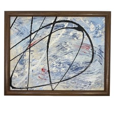 Framed Original Abstract Art Painting Tradewinds Acrylic Foam Board 12x15 TI5