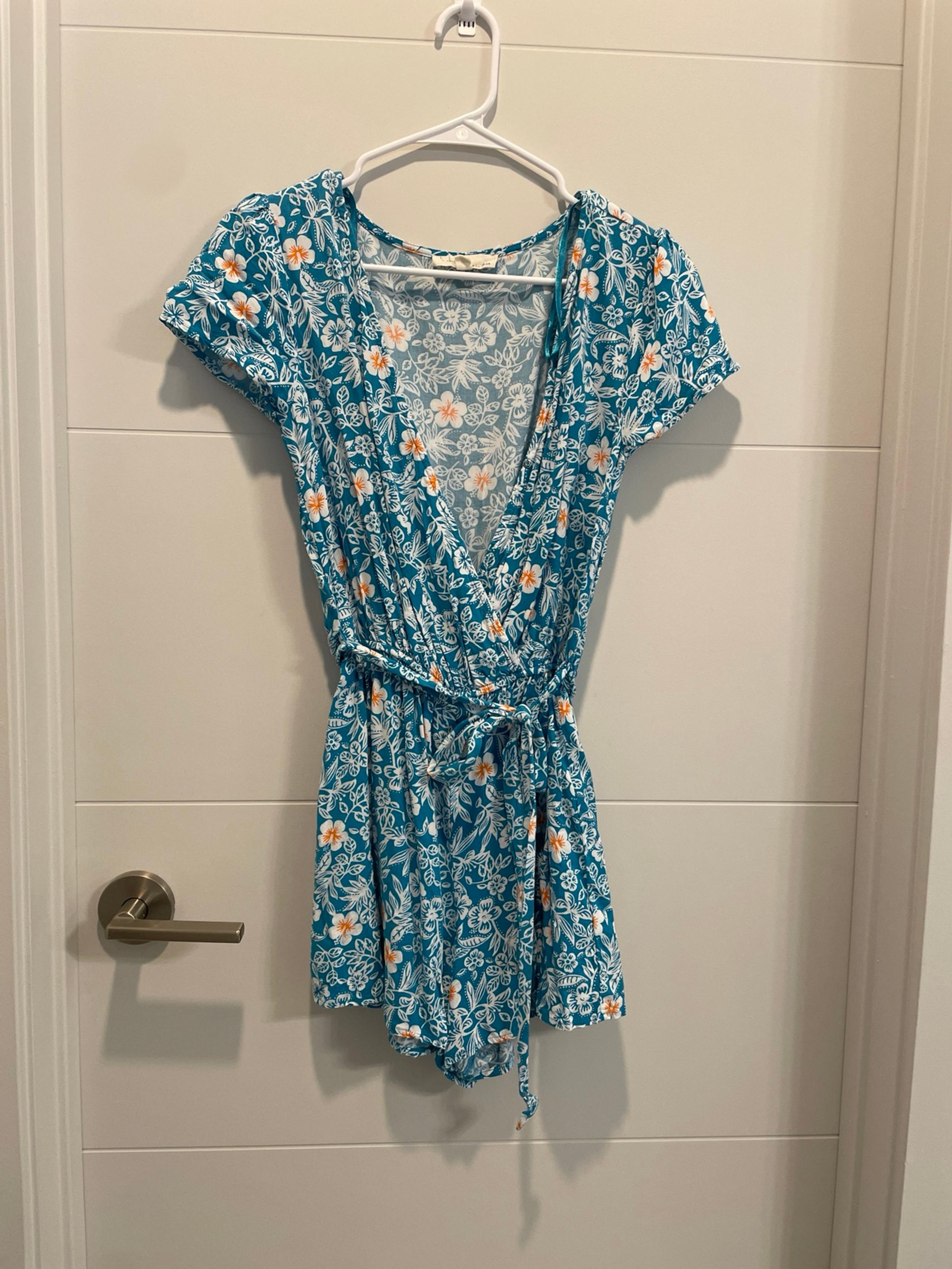 Blue floral romper