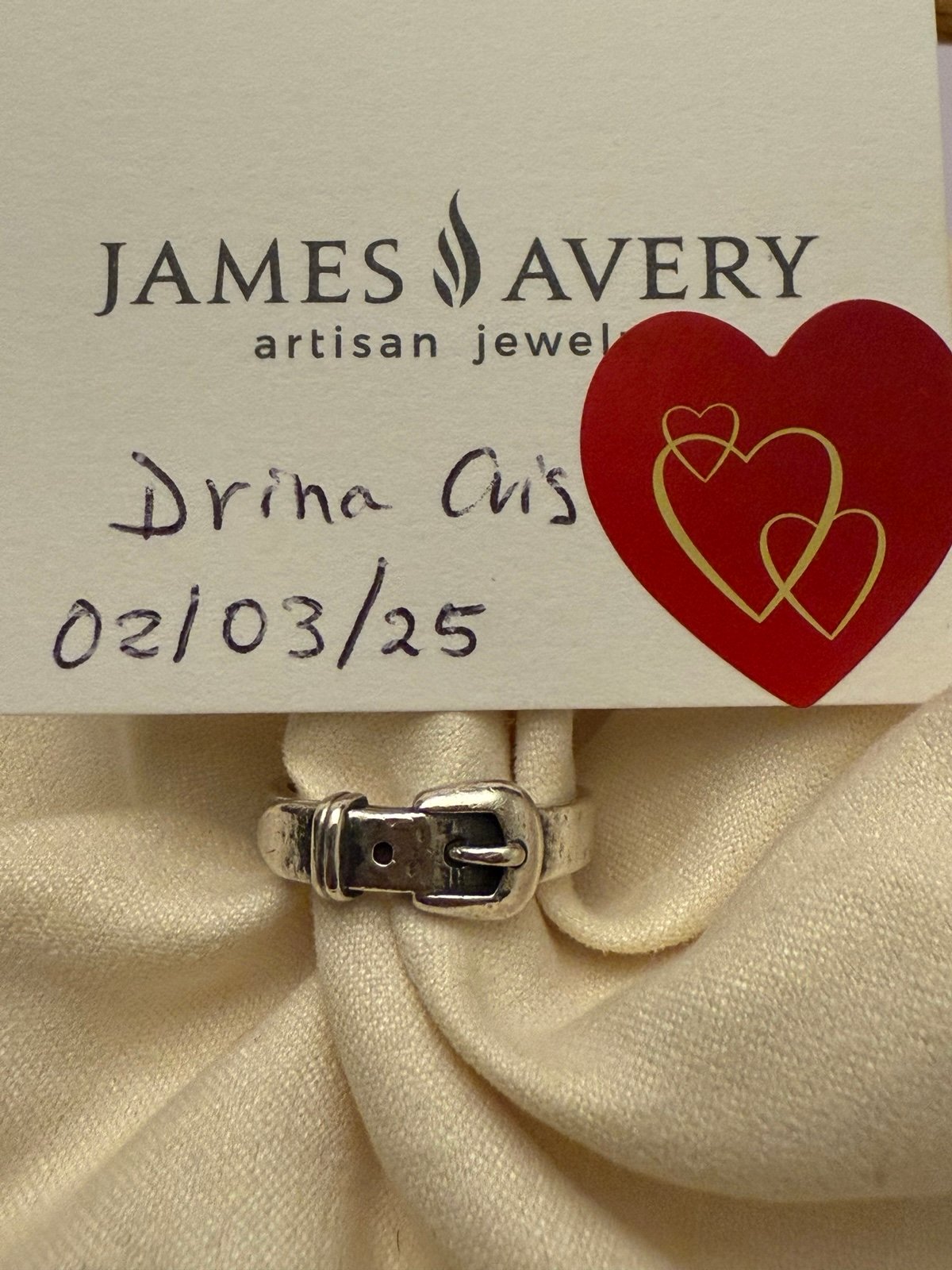James Avery Retired Classic Buckle Ring, size 8