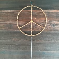 Copper. Lighted Peace Sign