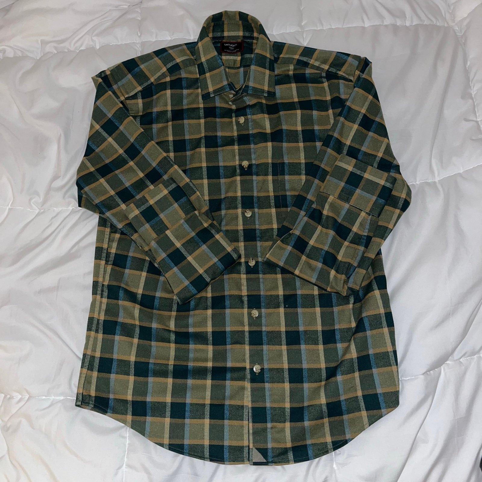 UNTUCKIT plaid green performance flannel