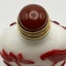Antique Opaline Glass Snuff Bottle with Red Glass Overlay of Lotus Design
