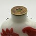Antique Opaline Glass Snuff Bottle with Red Glass Overlay of Lotus Design