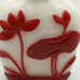 Antique Opaline Glass Snuff Bottle with Red Glass Overlay of Lotus Design
