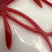 Antique Opaline Glass Snuff Bottle with Red Glass Overlay of Lotus Design