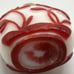 Antique Opaline Glass Snuff Bottle with Red Glass Overlay of Lotus Design