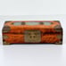 Vtg Wood Jewelry Box Asian Design Carved Jade Inlay Brass Hardware
