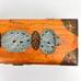 Vtg Wood Jewelry Box Asian Design Carved Jade Inlay Brass Hardware