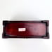Vtg Wood Jewelry Box Asian Design Carved Jade Inlay Brass Hardware