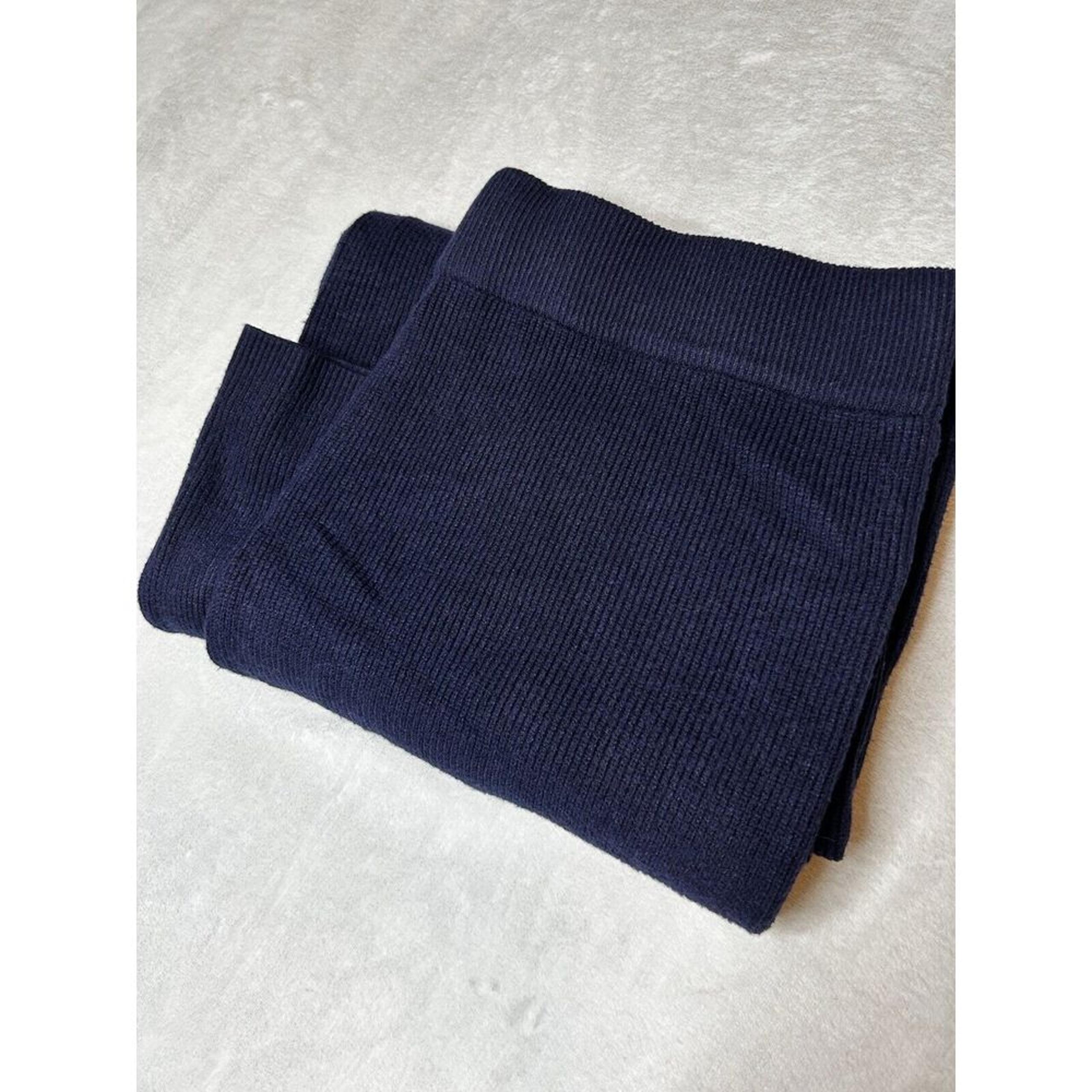 A New Day Womens XL Navy Blue Ribbed Sweater Wide Leg Pants Pull On High Rise