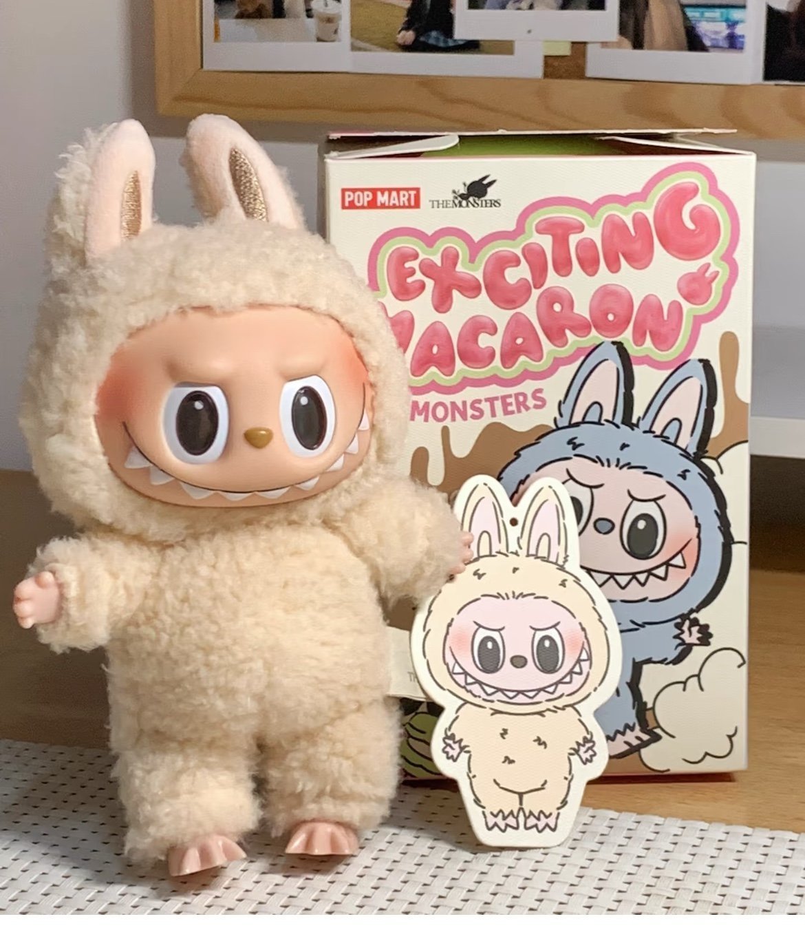 かわいい新作 Macaron Exciting Labubu (Soymilk) bag sealed 豆乳哆哆 ぬいぐるみ