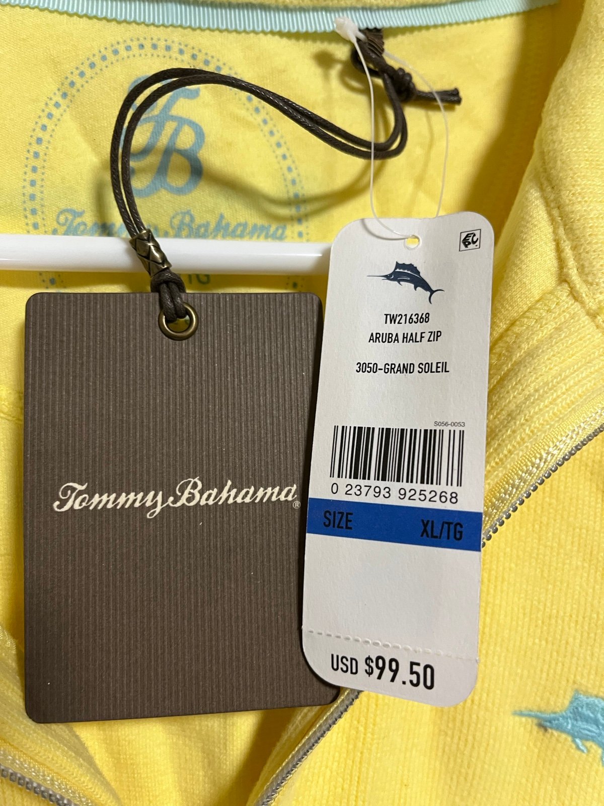 Tommy Bahama Aruba Half Zip Yellow Jacket Size XL tommy-bahama-aruba-half-zip-yellow-jacket-size-xl
