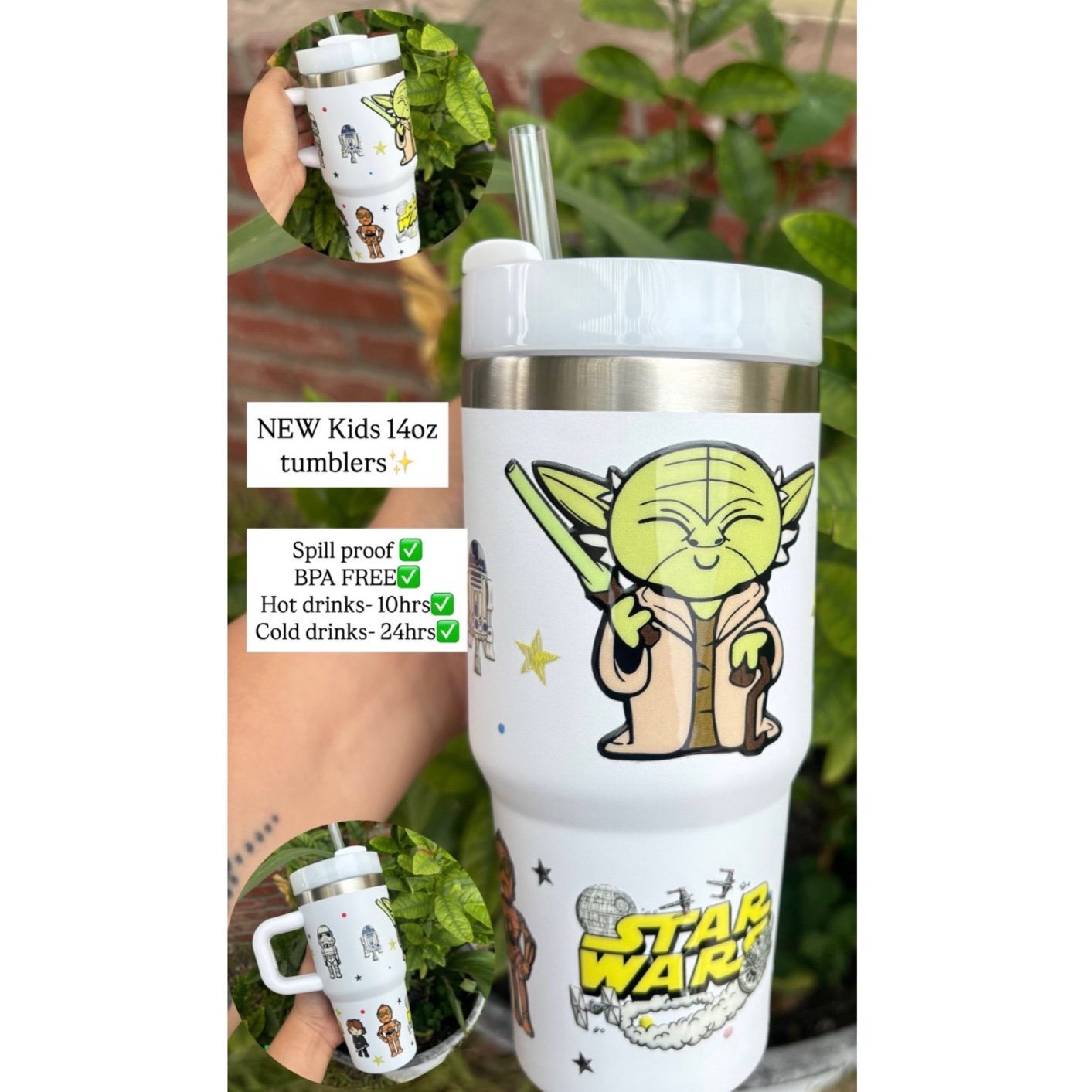 KIDS STAR WARS YODA 14 OZ MINI TUMBLER