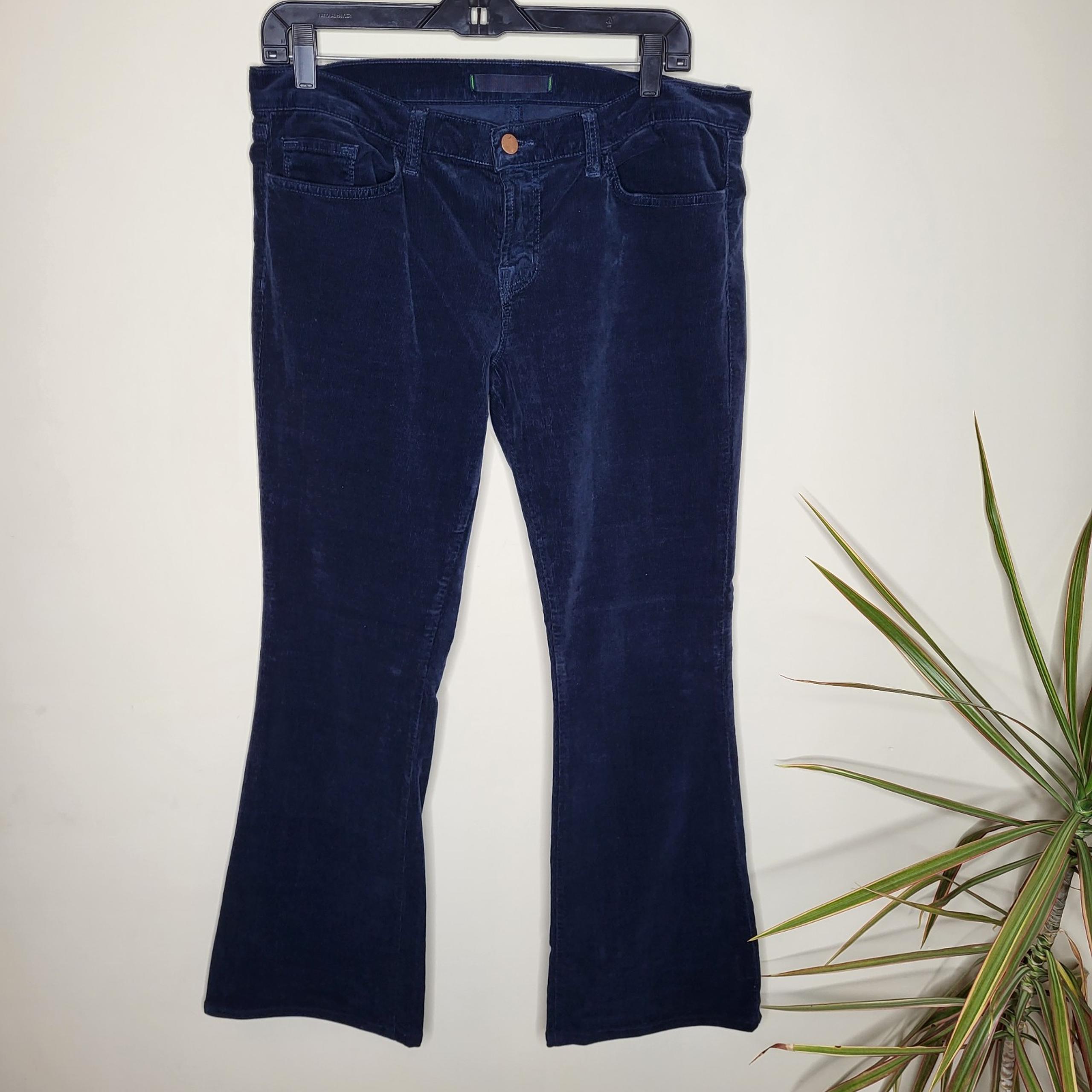 J Brand Low Rise Flared Cropped Corduroy Pants