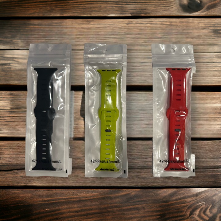 Only Band - 3 Pcs Soft Silicone Strap For Apple Watch Band Ultra 42/44/45/49mm