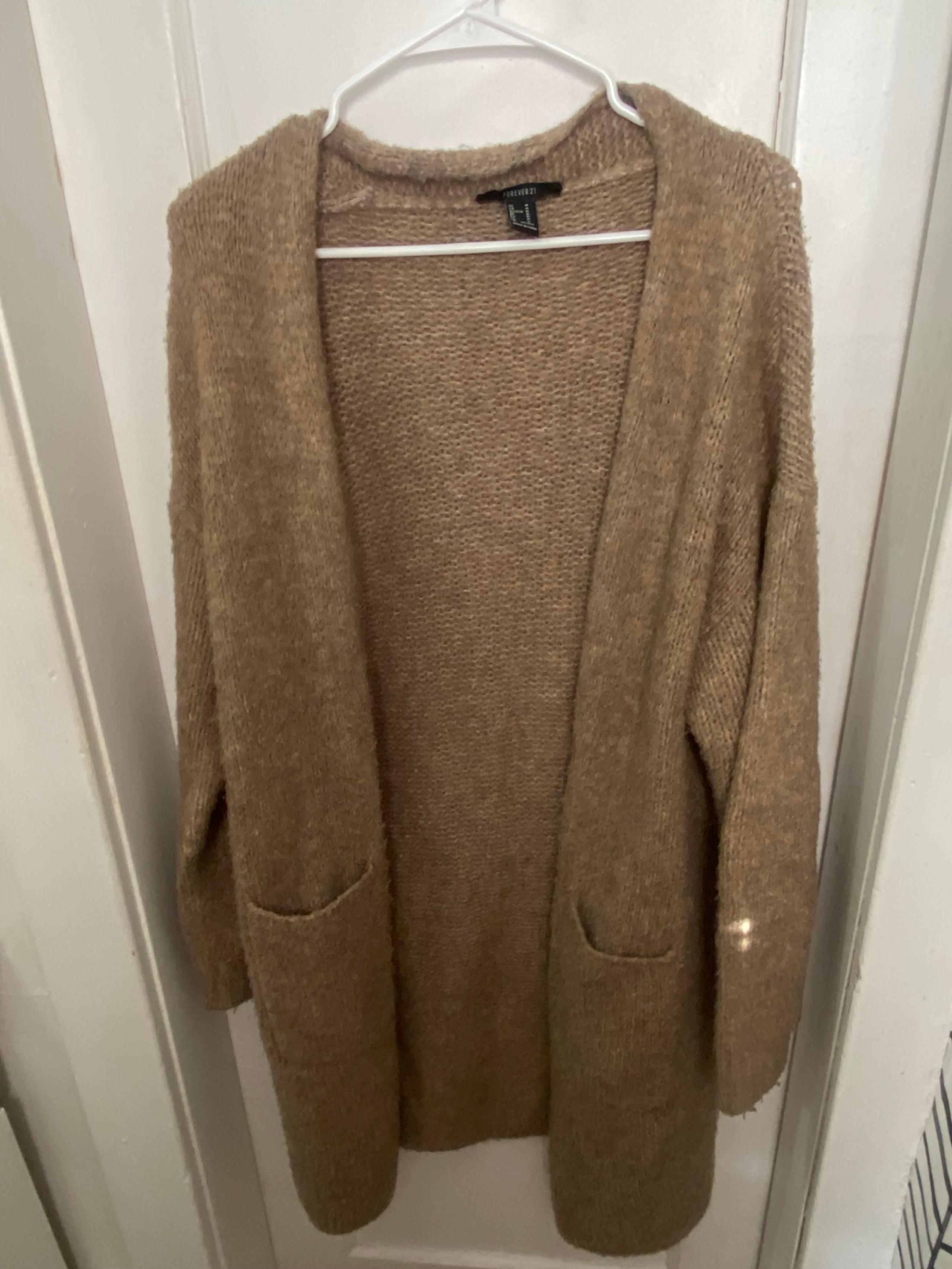 Forever 21 Open Cardigan Women's Size Medium Brown Color oversized