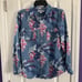 Tommy Bahama Denim Floral Hawaiian Tencel Long Sleeve Button Shirt Size Small