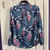 Tommy Bahama Denim Floral Hawaiian Tencel Long Sleeve Button Shirt Size Small
