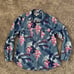 Tommy Bahama Denim Floral Hawaiian Tencel Long Sleeve Button Shirt Size Small