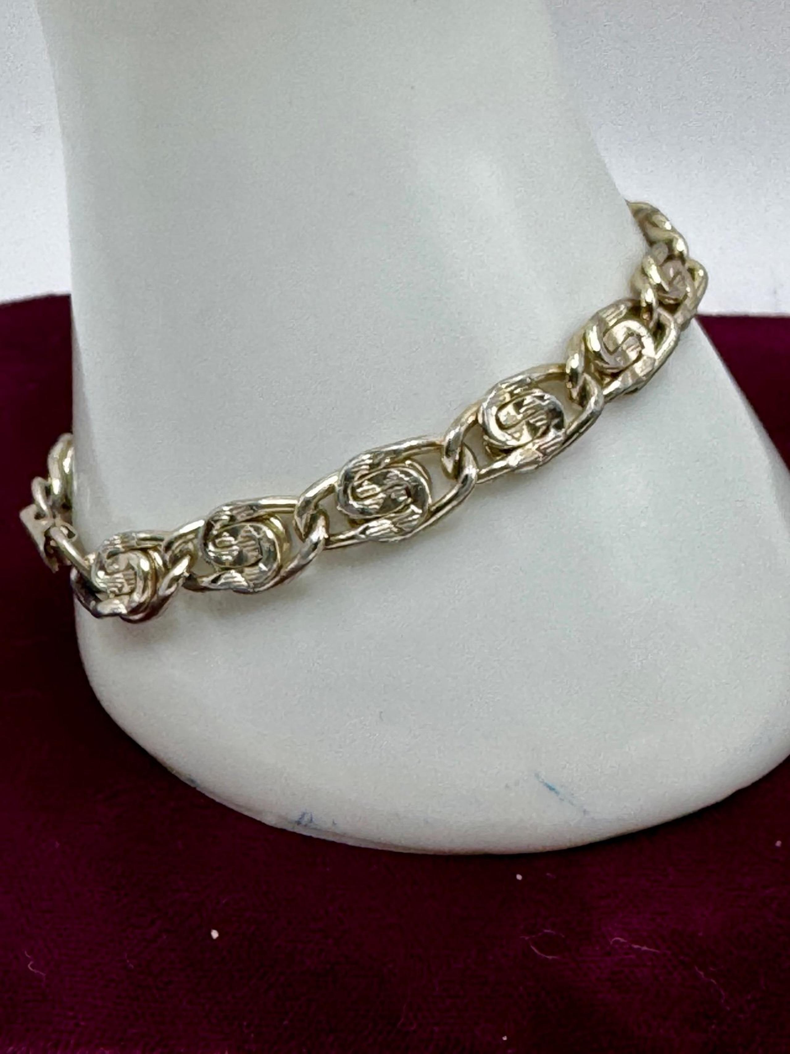 Vintage Sarah Coventry Aluminum Snail Chain Bracelet 1970’s Silver Tone.